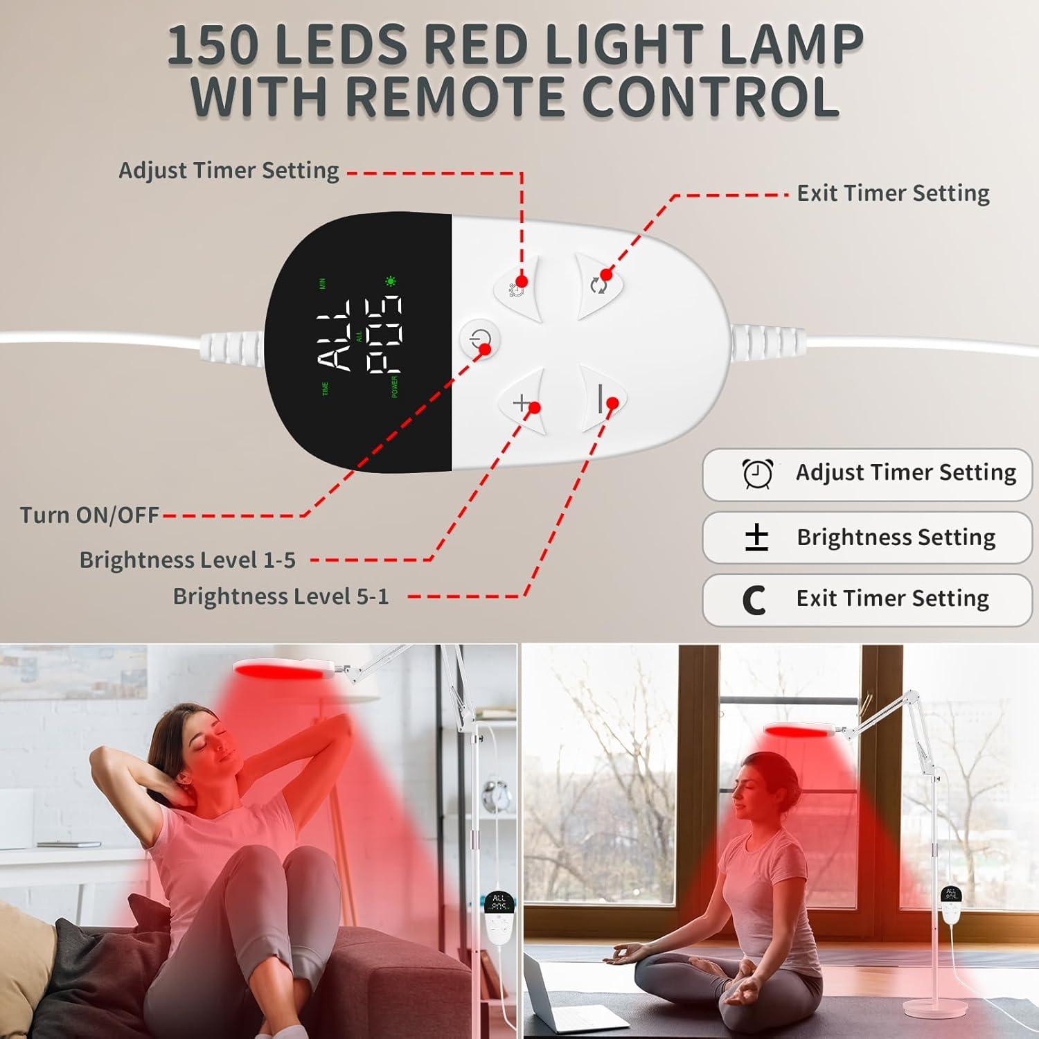 Lámpara Infrarroja Roja 150 LEDs con Temporizador Ajustable