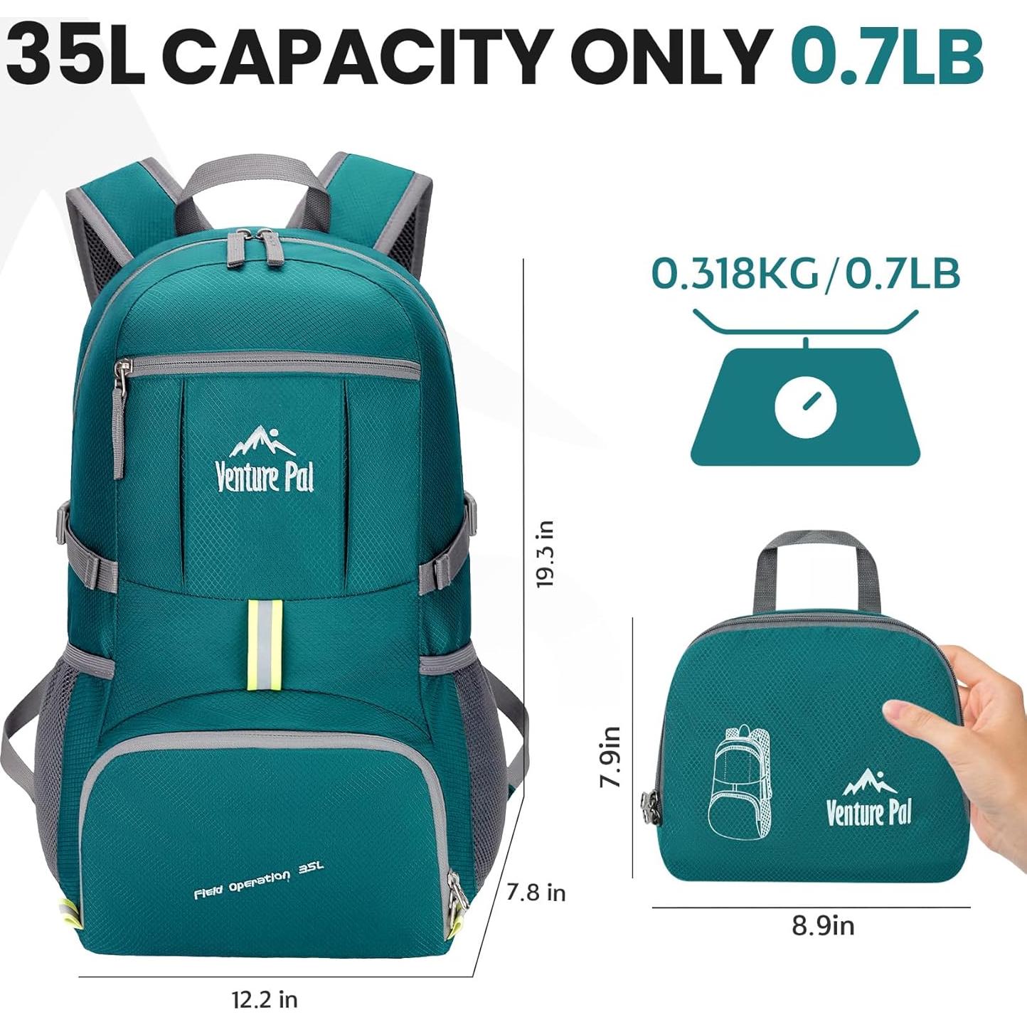 Mochila de Viaje Plegable Venture Pal 35L Verde Militar