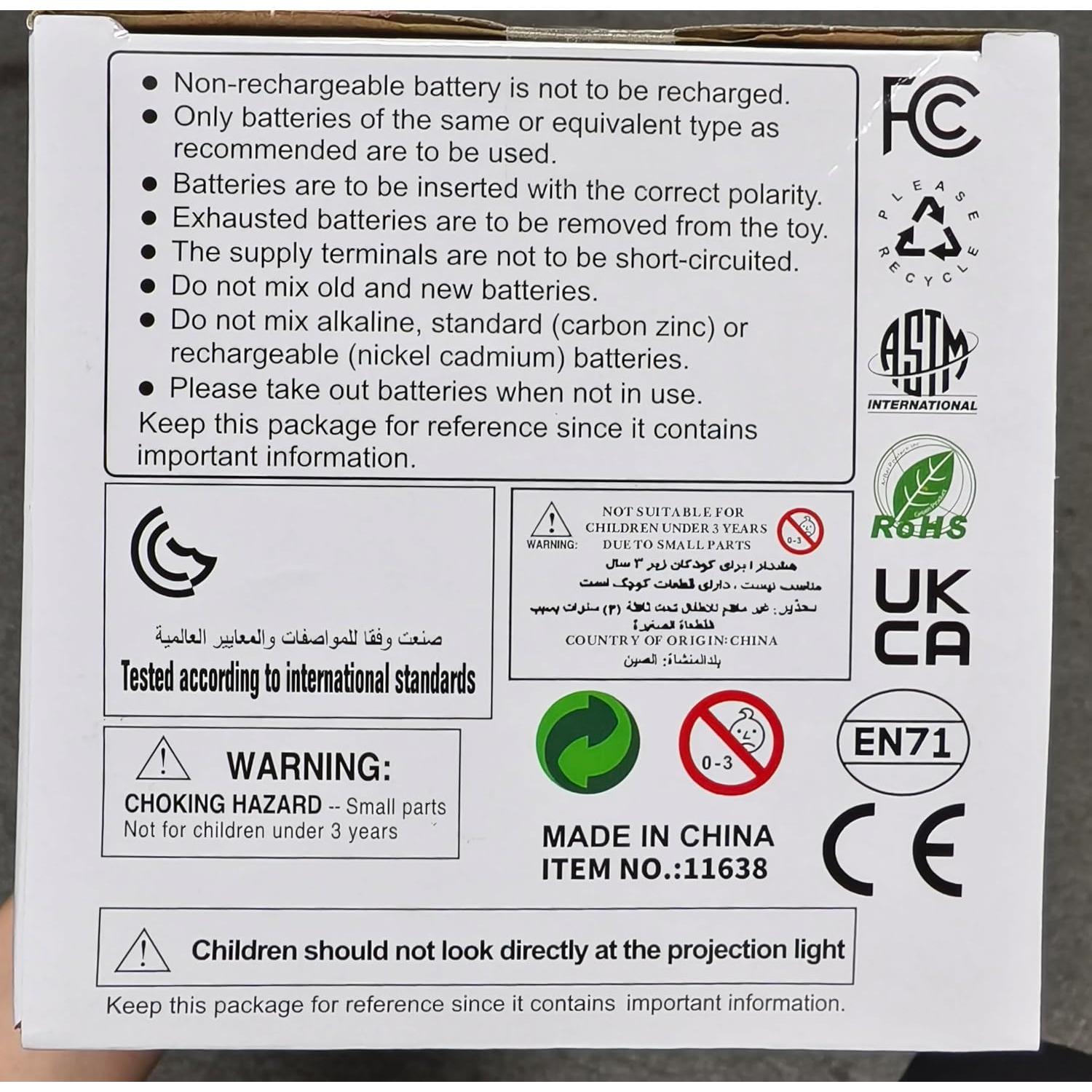 Robot Proyector Aikmi Control Remoto Recargable Blanco 12cm