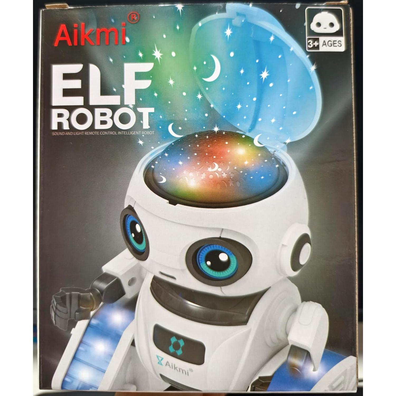 Robot Proyector Aikmi Control Remoto Recargable Blanco 12cm