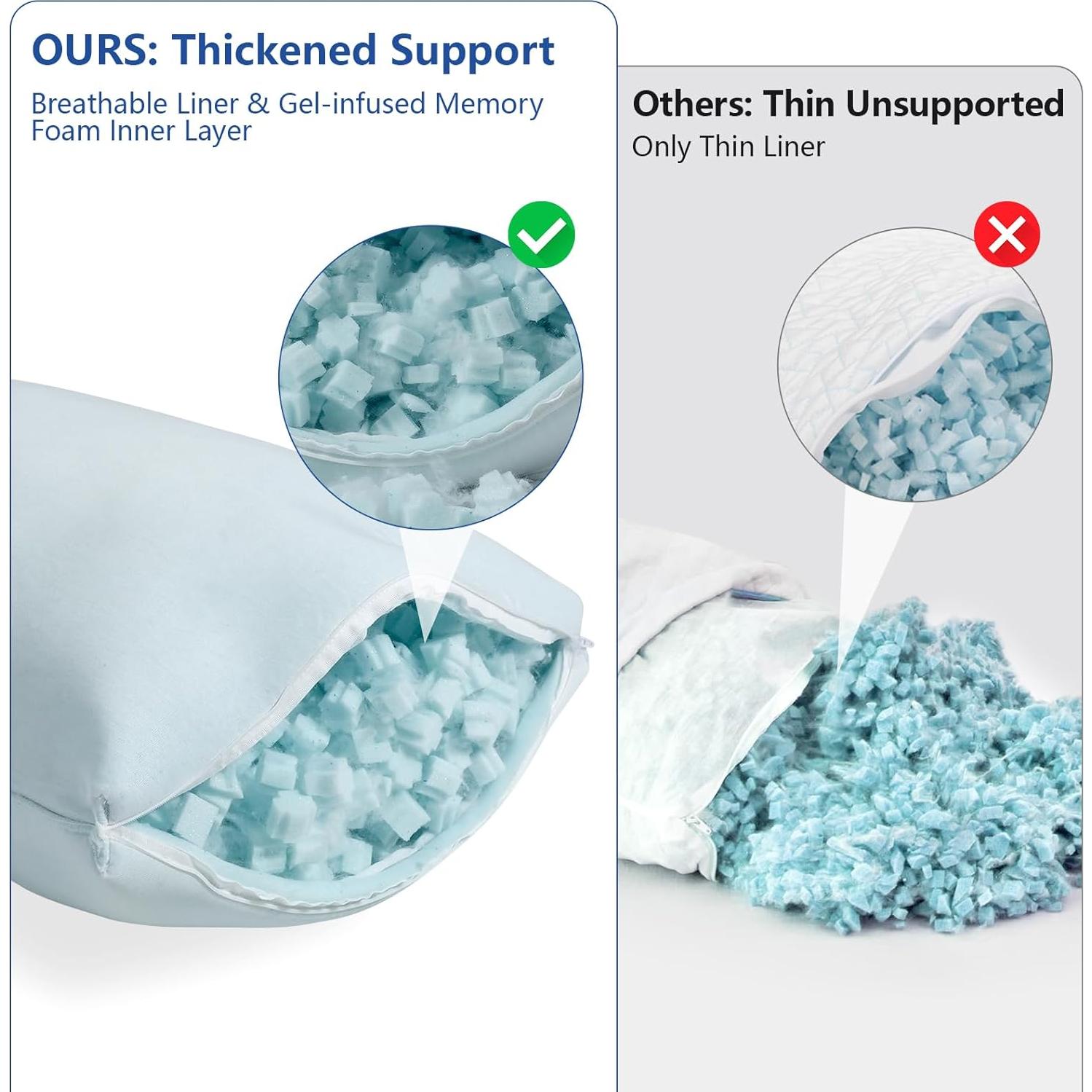 Almohada Ajustable WEUP Reina con Espuma Memoria Refrigerante