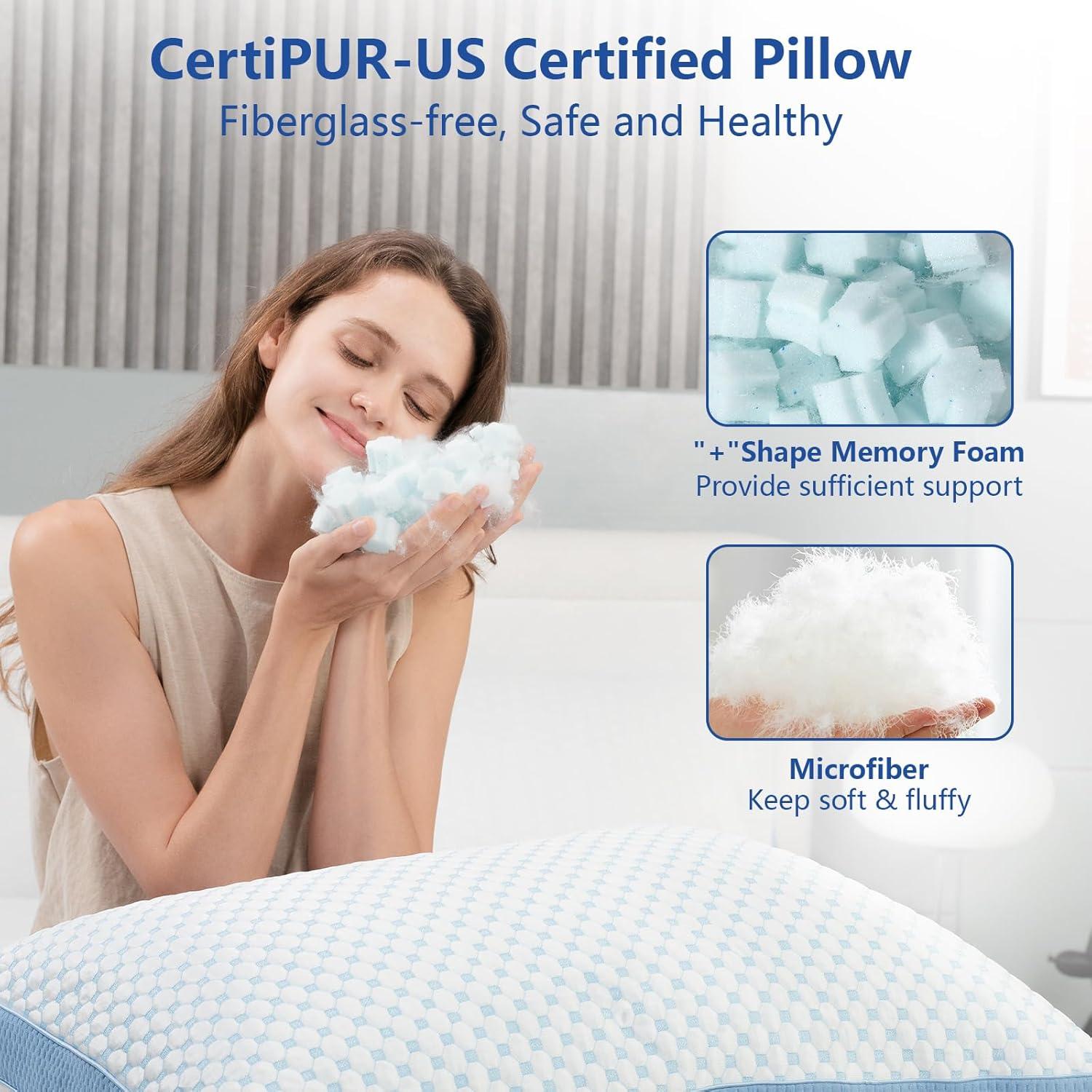 Almohada Ajustable WEUP Reina con Espuma Memoria Refrigerante