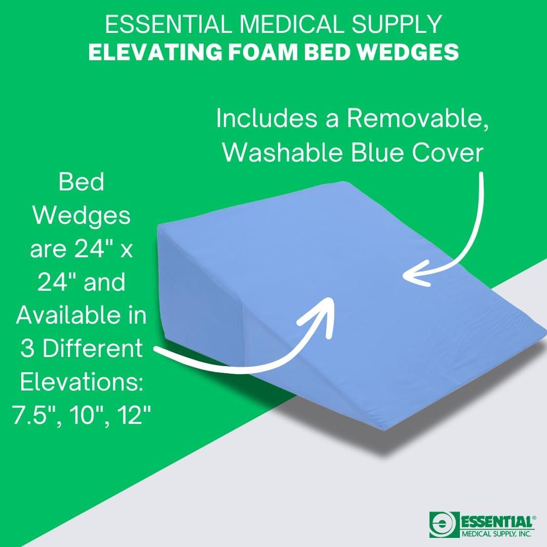 Almohada en cuña de espuma Essential Medical 19.05 cm azul