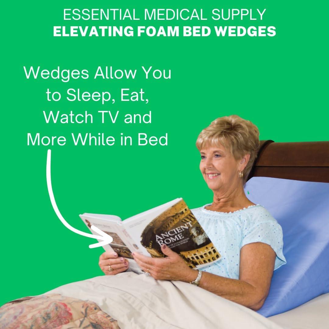 Almohada en cuña de espuma Essential Medical 19.05 cm azul