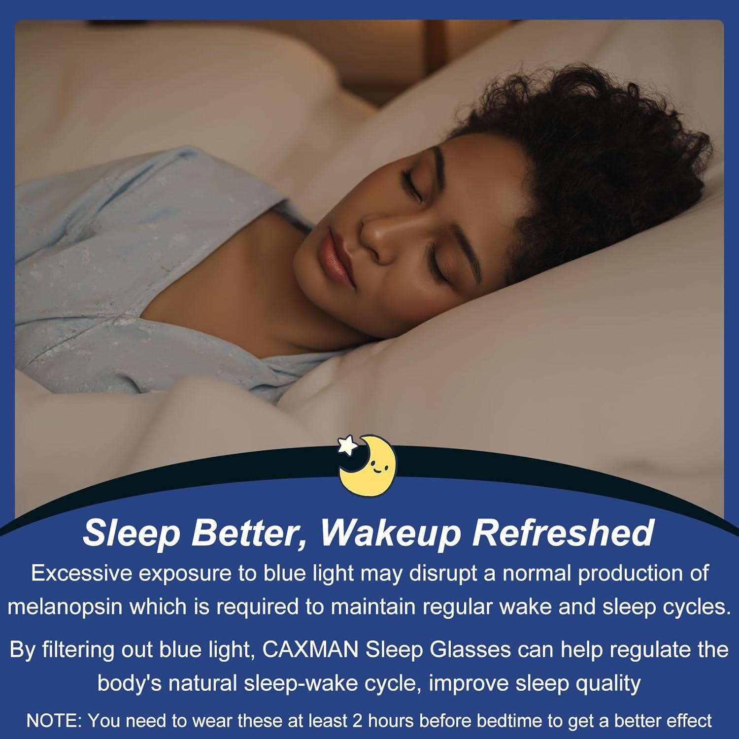 Gafas CAXMAN 99.9% Luz Azul Tinte Naranja para Dormir