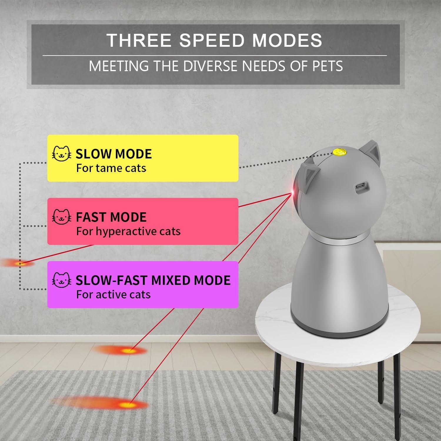 Juguete láser automático para gatos YVE LIFE gris 3 modos