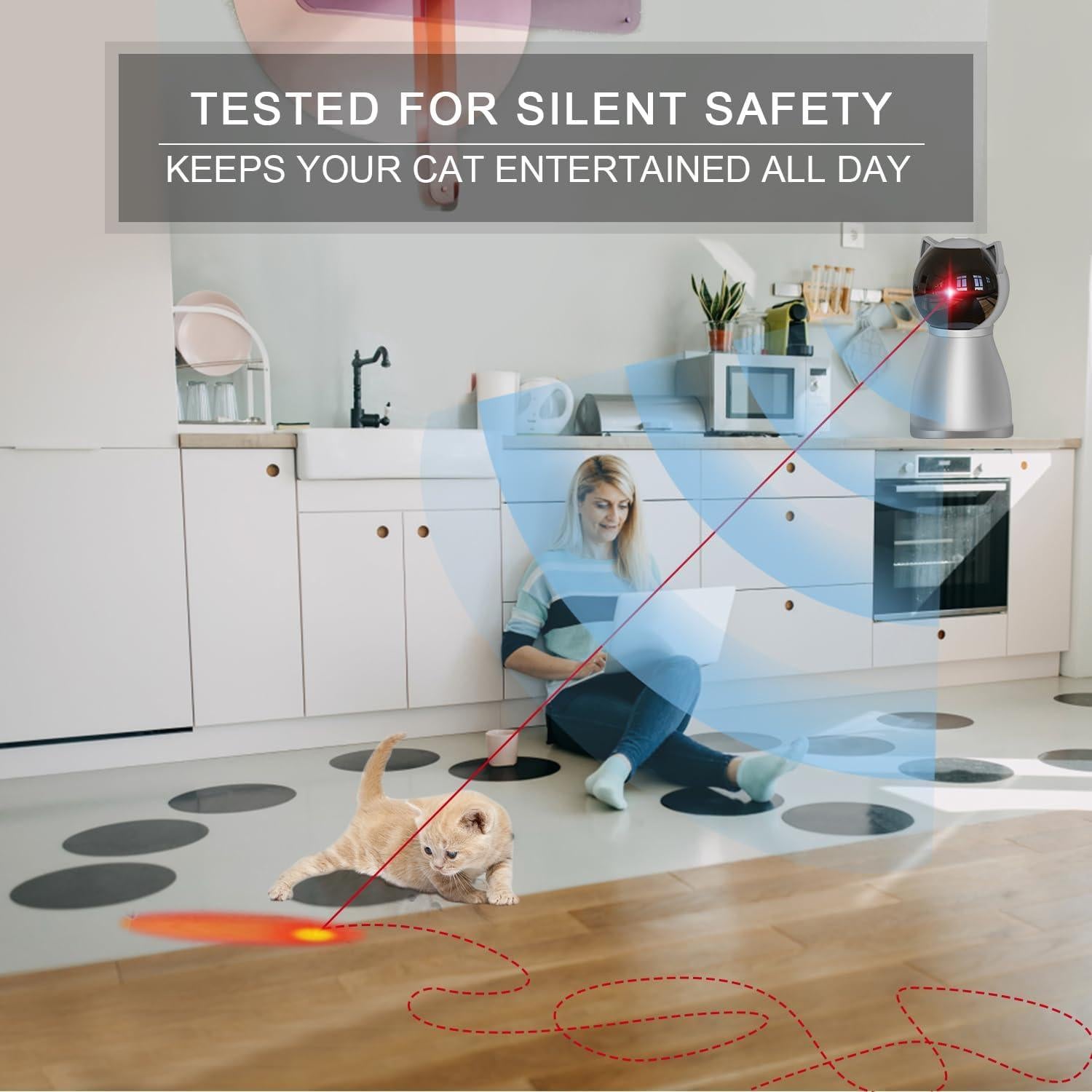 Juguete láser automático para gatos YVE LIFE gris 3 modos