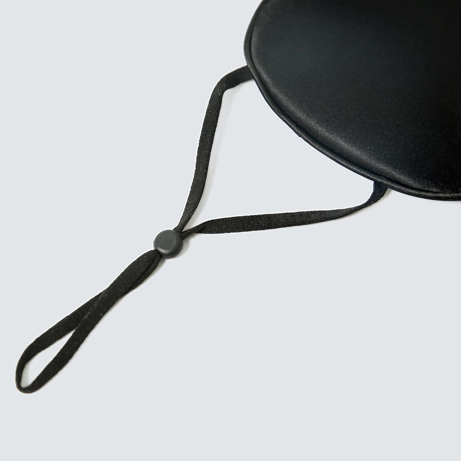 Máscara de dormir de seda K meet Q, tamaño grande, negra