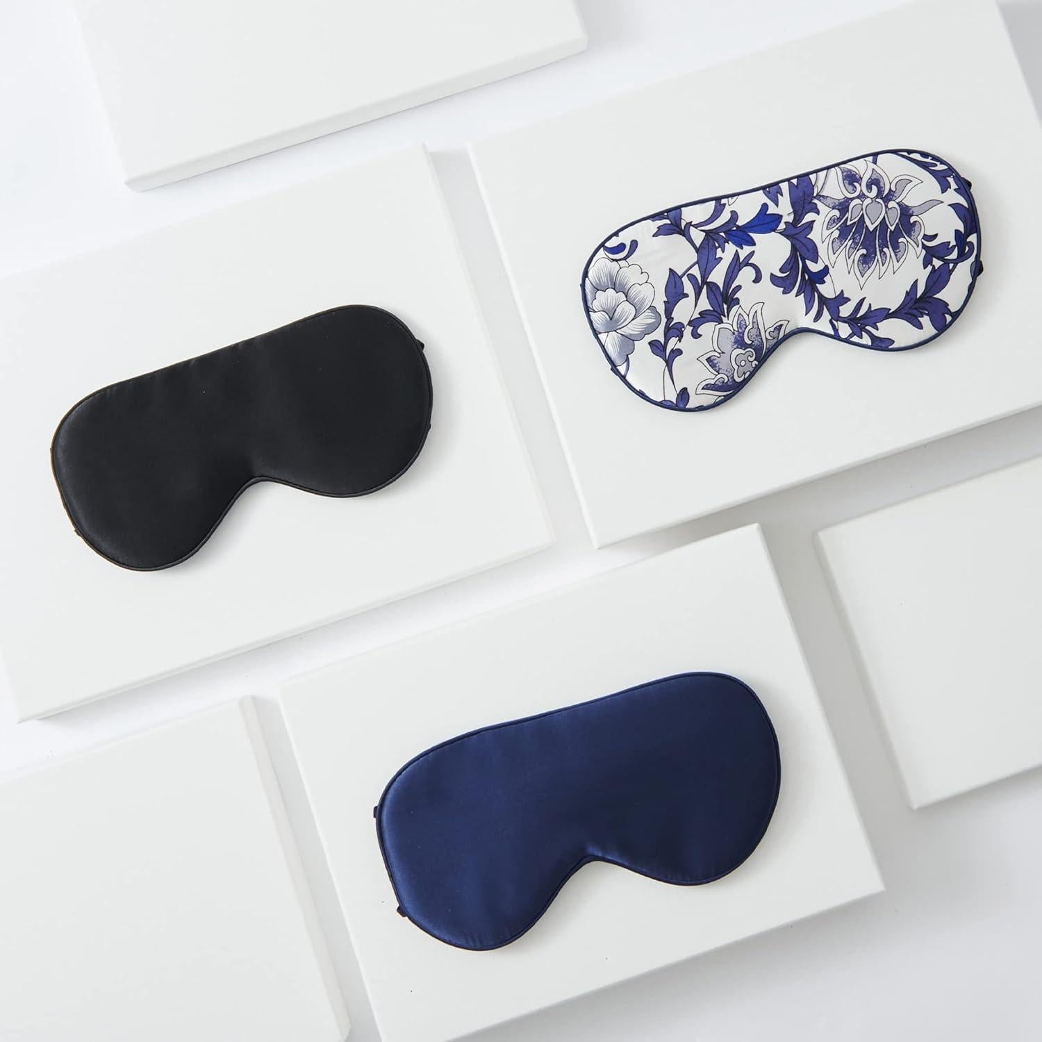 Máscara de dormir de seda K meet Q, tamaño grande, negra