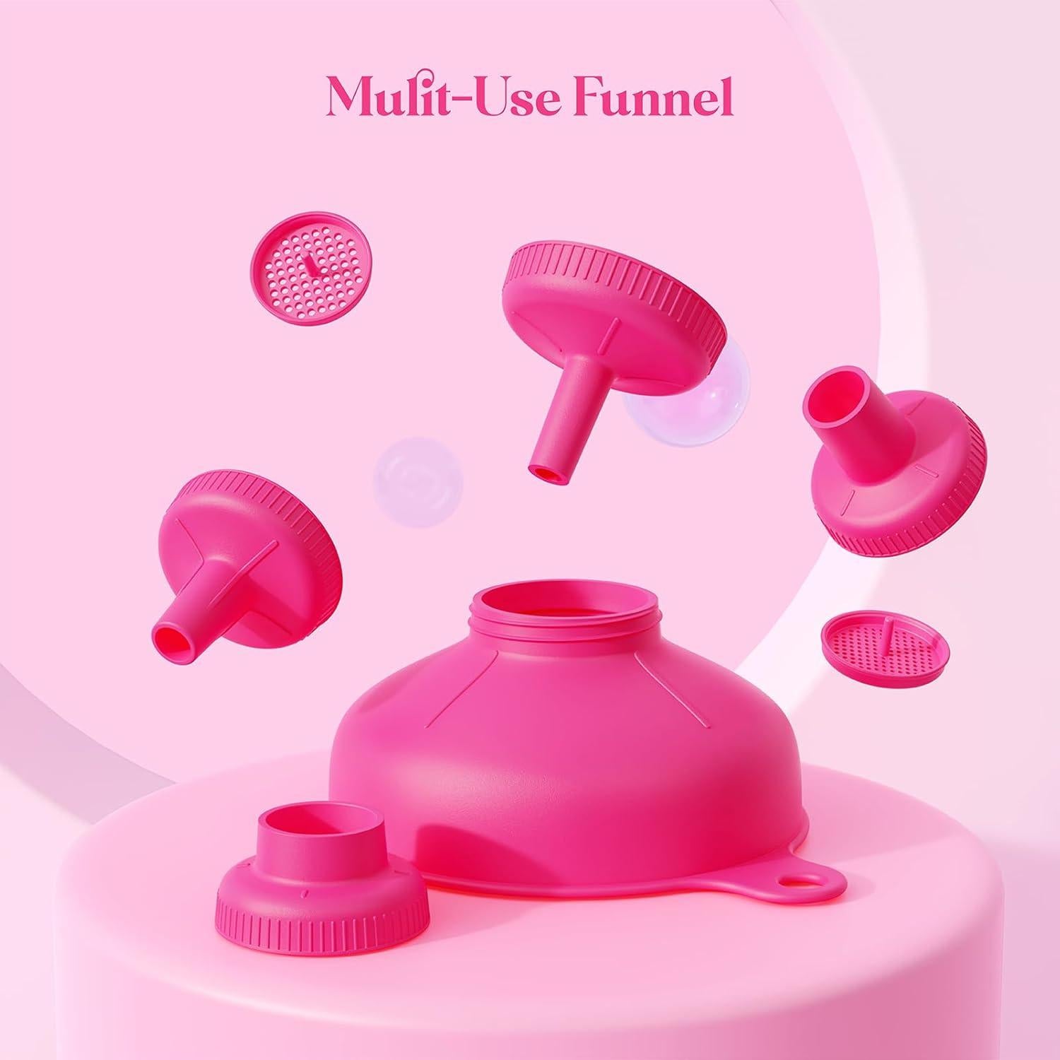 Juego de Embudos de Plástico Pisol con 5 Picos y 2 Coladores