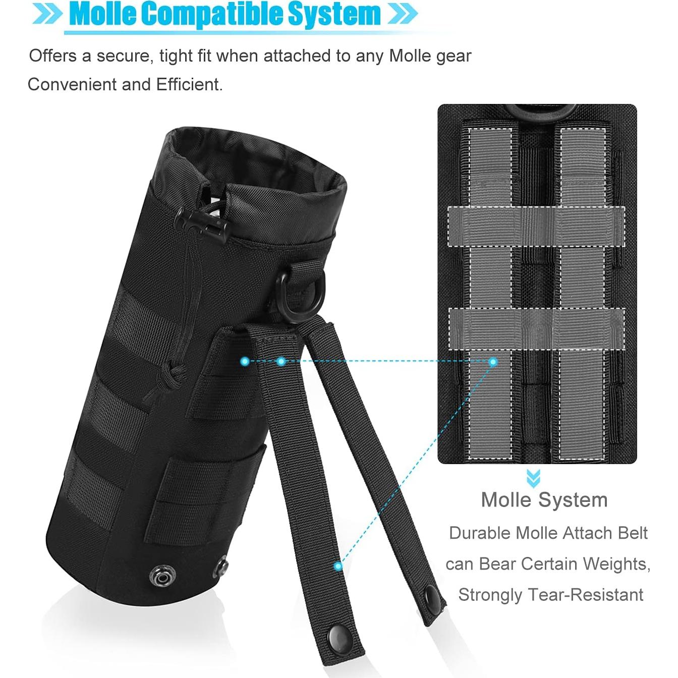 Soporte Táctico para Botella de Agua ANJINU Molle Negro