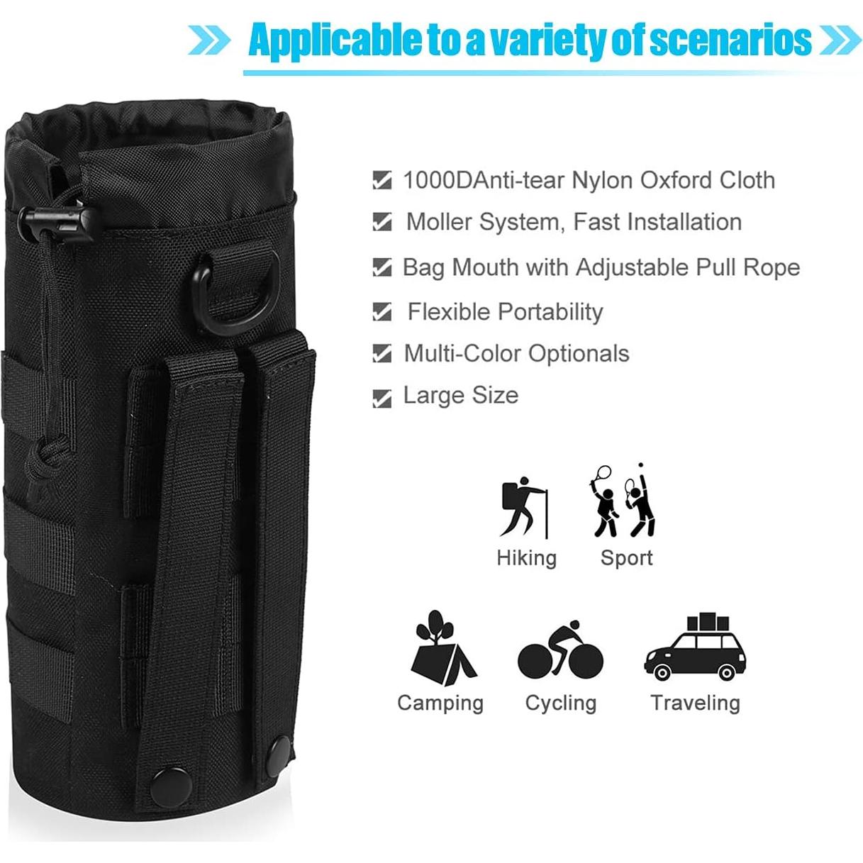 Soporte Táctico para Botella de Agua ANJINU Molle Negro