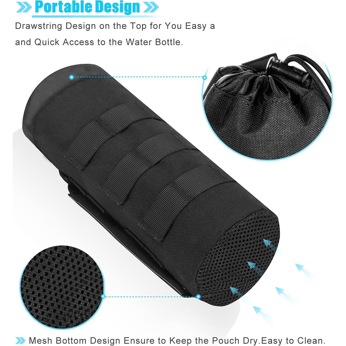 Soporte Táctico para Botella de Agua ANJINU Molle Negro