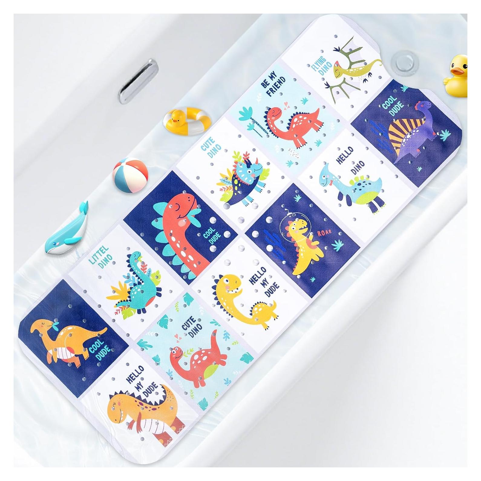Alfombrilla de baño antideslizante YUBYFA 101.6x40.6 cm Dinosaurio