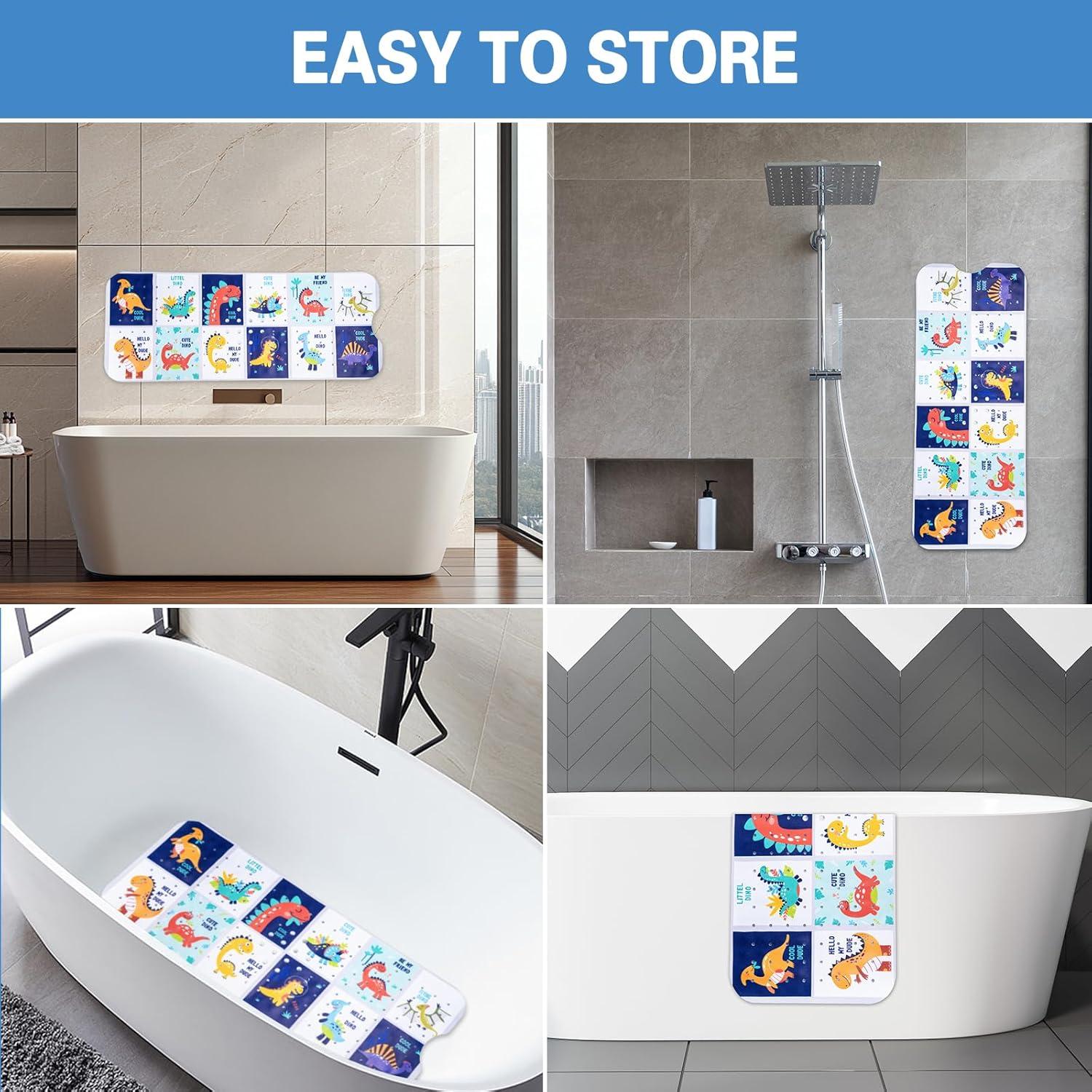 Alfombrilla de baño antideslizante YUBYFA 101.6x40.6 cm Dinosaurio