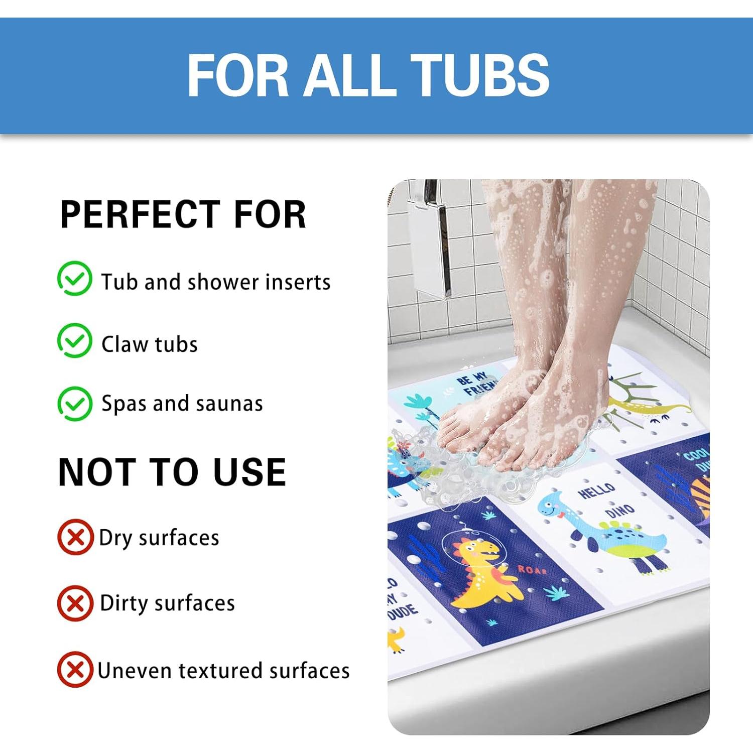 Alfombrilla de baño antideslizante YUBYFA 101.6x40.6 cm Dinosaurio