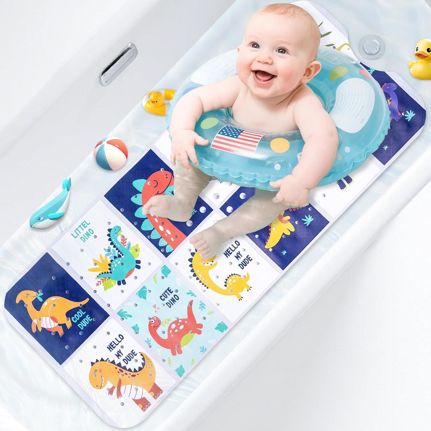 Alfombrilla de baño antideslizante YUBYFA 101.6x40.6 cm Dinosaurio