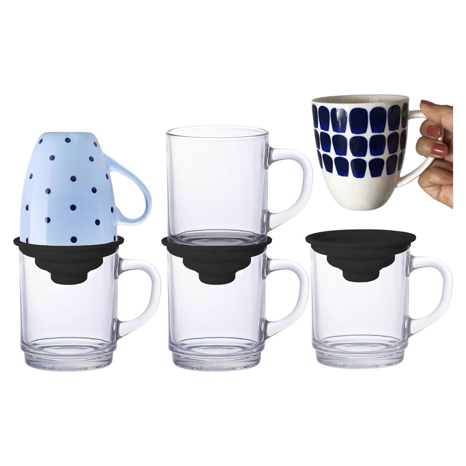 Organizador apilable de tazas YUHUANGS - 3 Pcs Negro