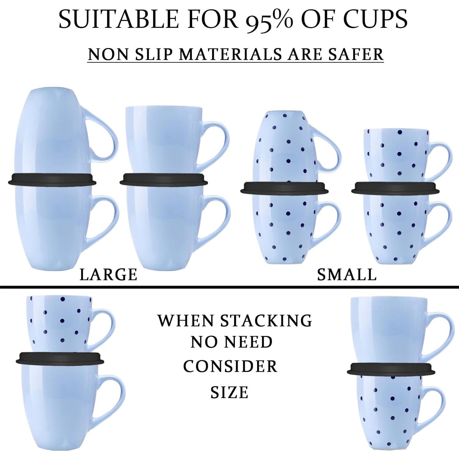 Organizador apilable de tazas YUHUANGS - 3 Pcs Negro