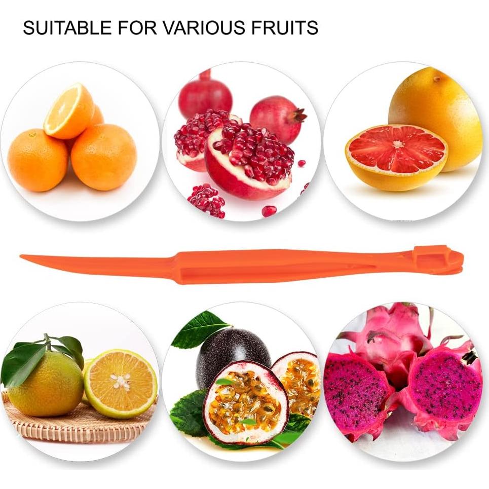 Premium Plastic Orange Peeler Lemon Citrus Peel Cutter Vegetable Slicer Fruit Tools (Long Handle Type Green 4 Pack; Mouse Type orange 2 Pack) (green)