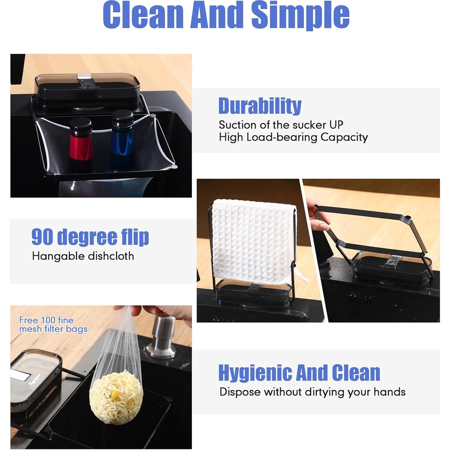 Filtro de Fregadero Plegable Honeydak con Ventosa y 100 Bolsas