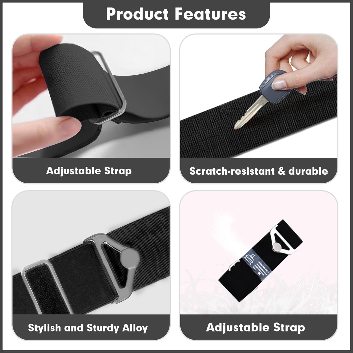 Cinturón de viaje 2 en 1 LvliLighting negro ajustable