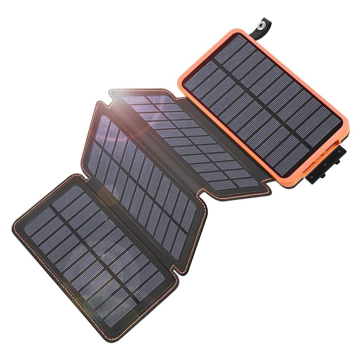 Banco de Energía Solar 25000mAh - Carga Rápida QC3.0 Naranja