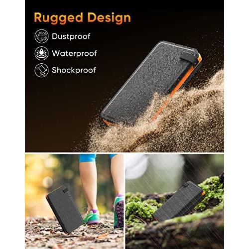 Banco de Energía Solar 25000mAh - Carga Rápida QC3.0 Naranja