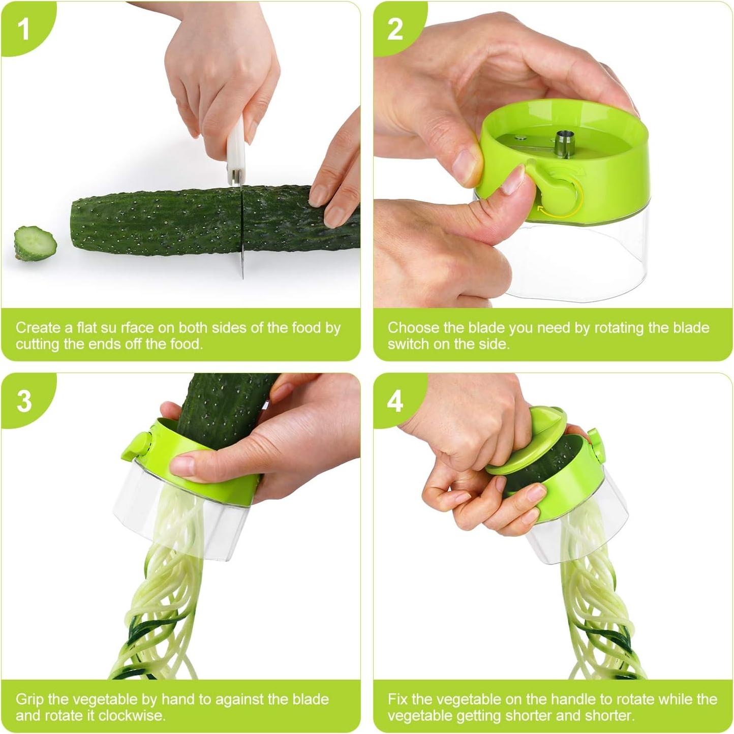 Espiralizador de Verduras Sedhoom 4 en 1 Verde Claro