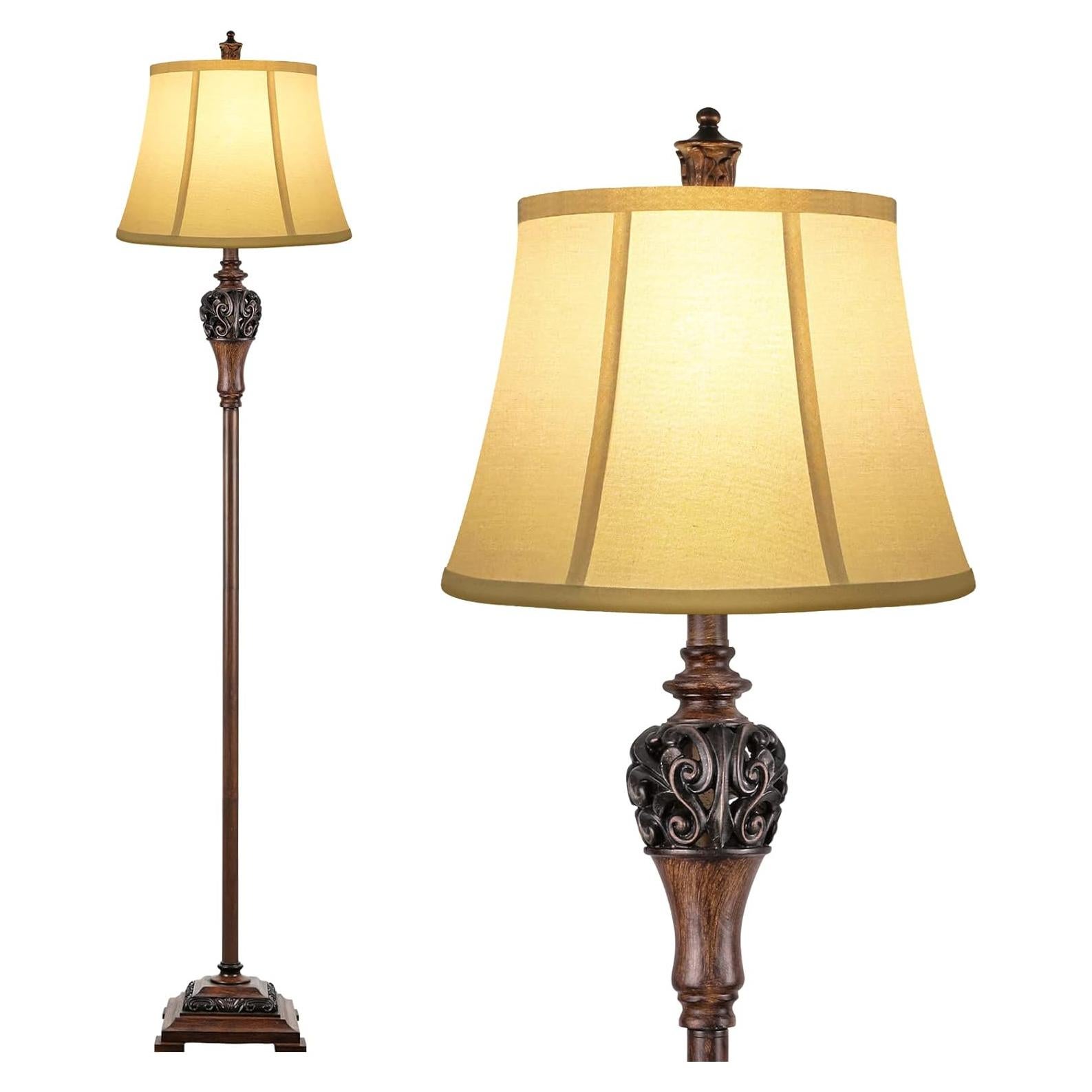 Lámpara de Pie Vintage Sucolite 162 cm Tela Blanca Rústica