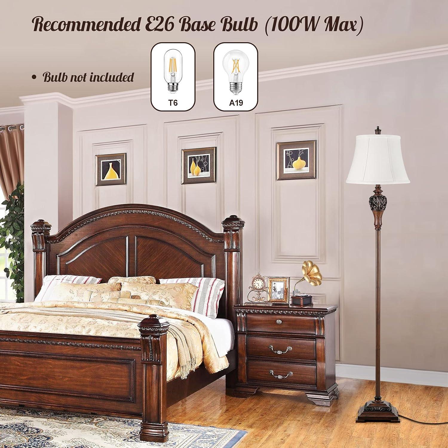 Lámpara de Pie Vintage Sucolite 162 cm Tela Blanca Rústica