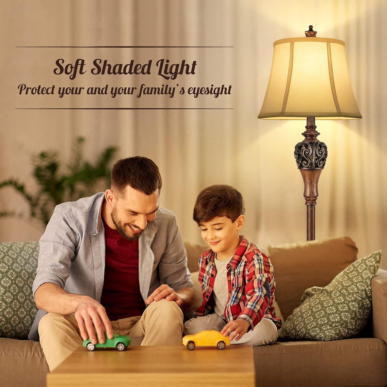 Lámpara de Pie Vintage Sucolite 162 cm Tela Blanca Rústica