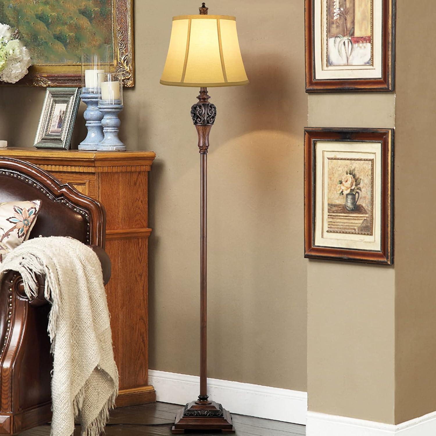 Lámpara de Pie Vintage Sucolite 162 cm Tela Blanca Rústica