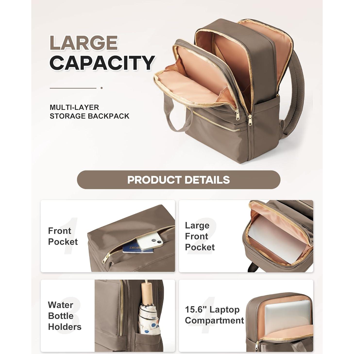 Mochila de Viaje Wepadre 40x31x14cm Impermeable para Laptop