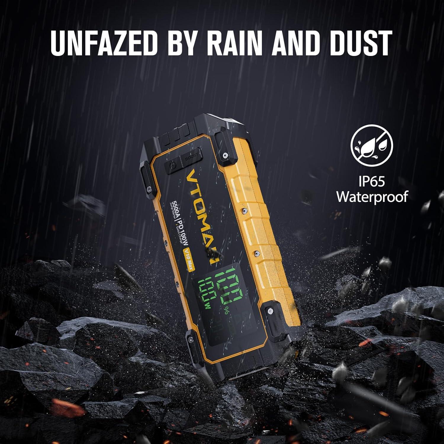 VTOMAN V10 Max 5500A Arrancador de Salto 12V USB-C 100W