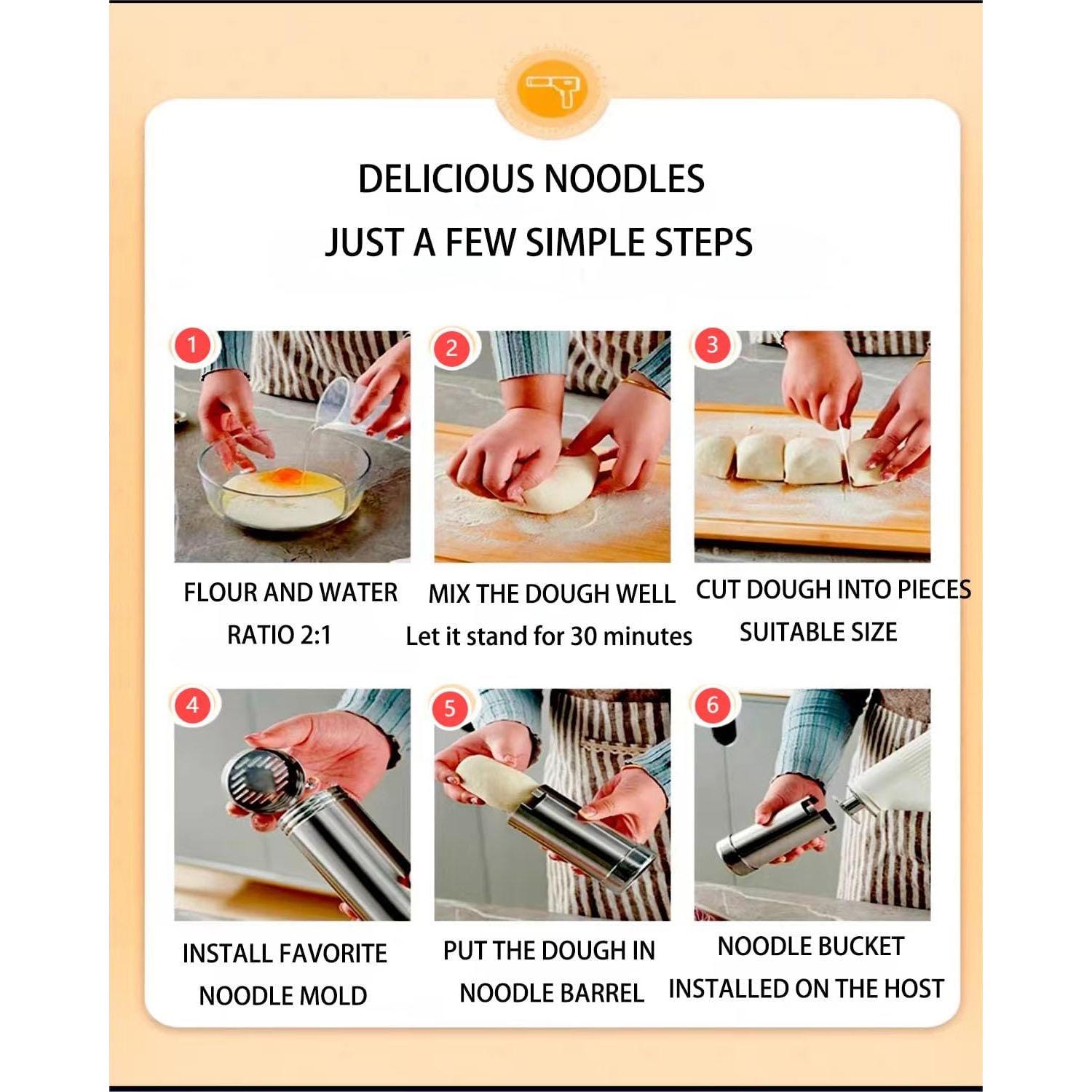 Máquina de Fideos Eléctrica Inalámbrica Aptovpvp 5 en 1