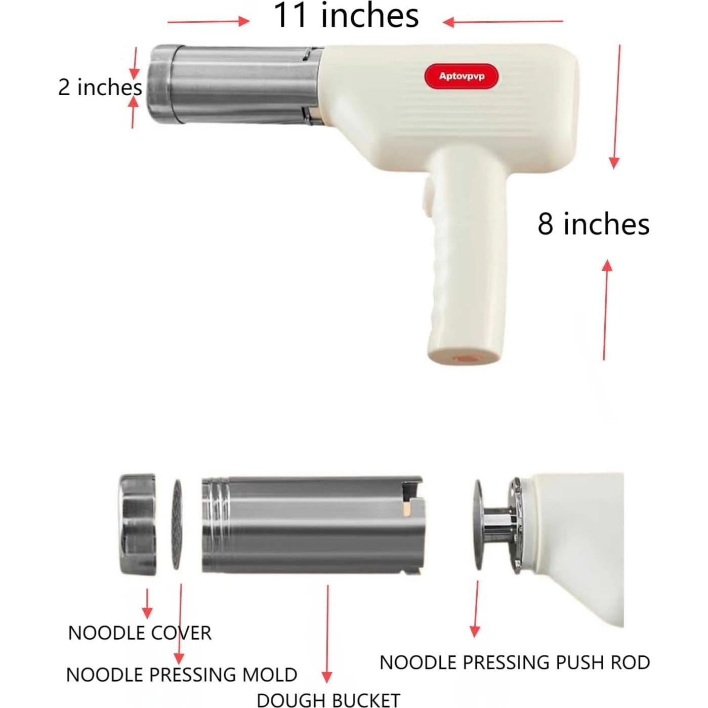 Máquina de Fideos Eléctrica Inalámbrica Aptovpvp 5 en 1