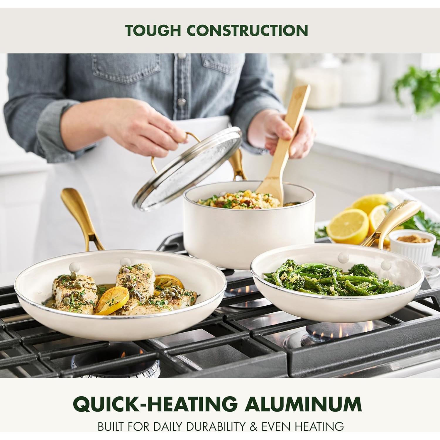 Juego de Utensilios de Cocina GreenPan Swift 12 Piezas Crema