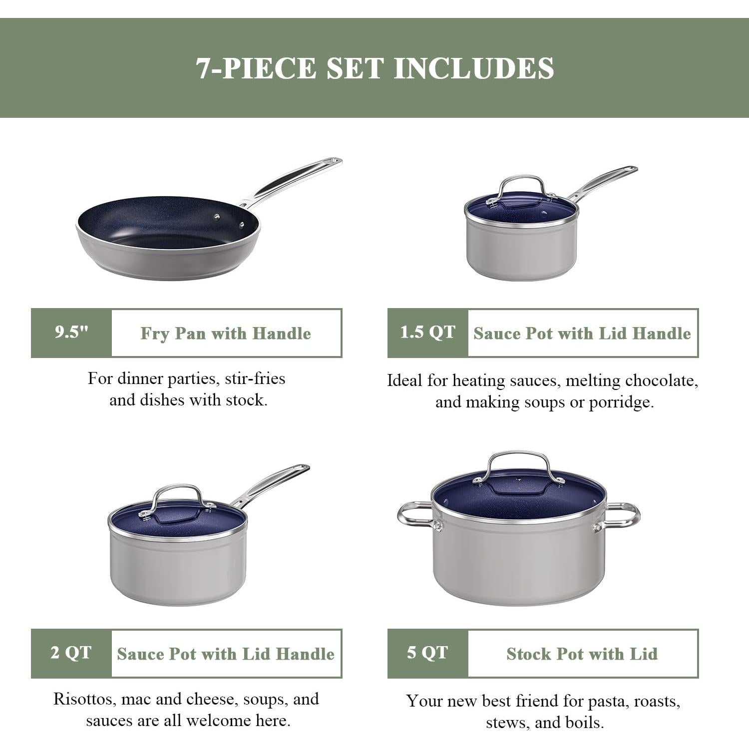 Juego de Utensilios de Cocina Nuwave 7 Piezas Cerámico