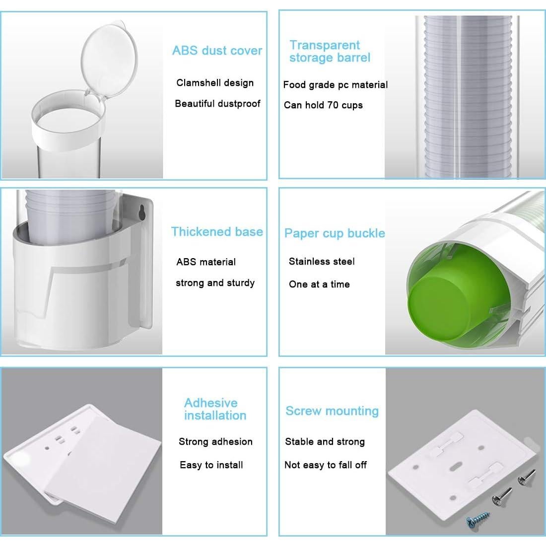 Dispensador de Tazas de Papel Tirifer Negro 50-60 Tazas