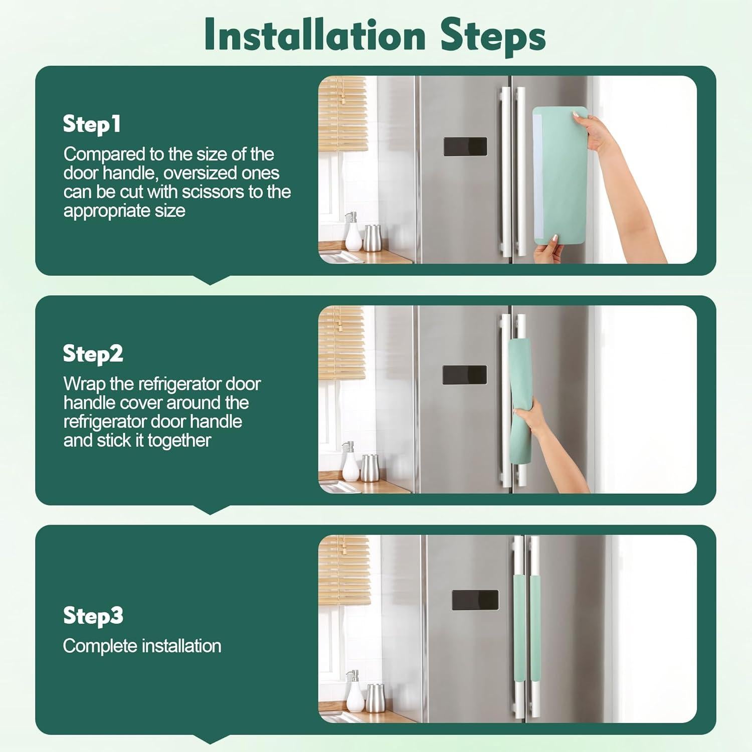6 Cubiertas de Mango de Refrigerador Windspeed Verde Cuero