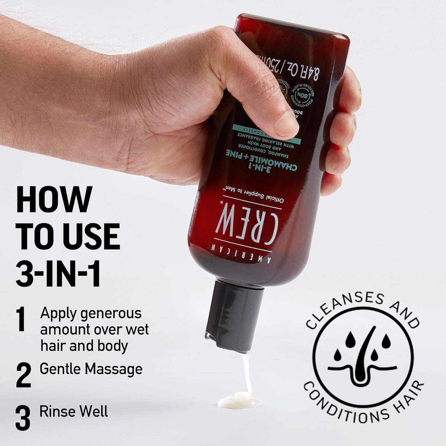 Champú 3 en 1 American Crew Manzanilla + Pino 248 ml