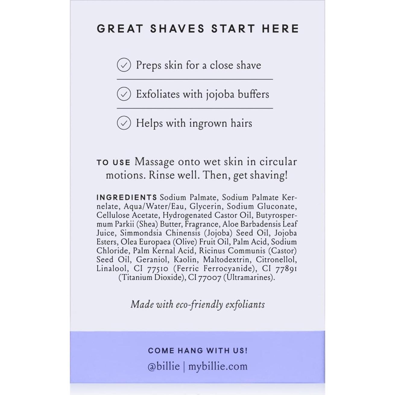 Barra Exfoliante Pre-Afeitado Billie Body Buffer 99 g