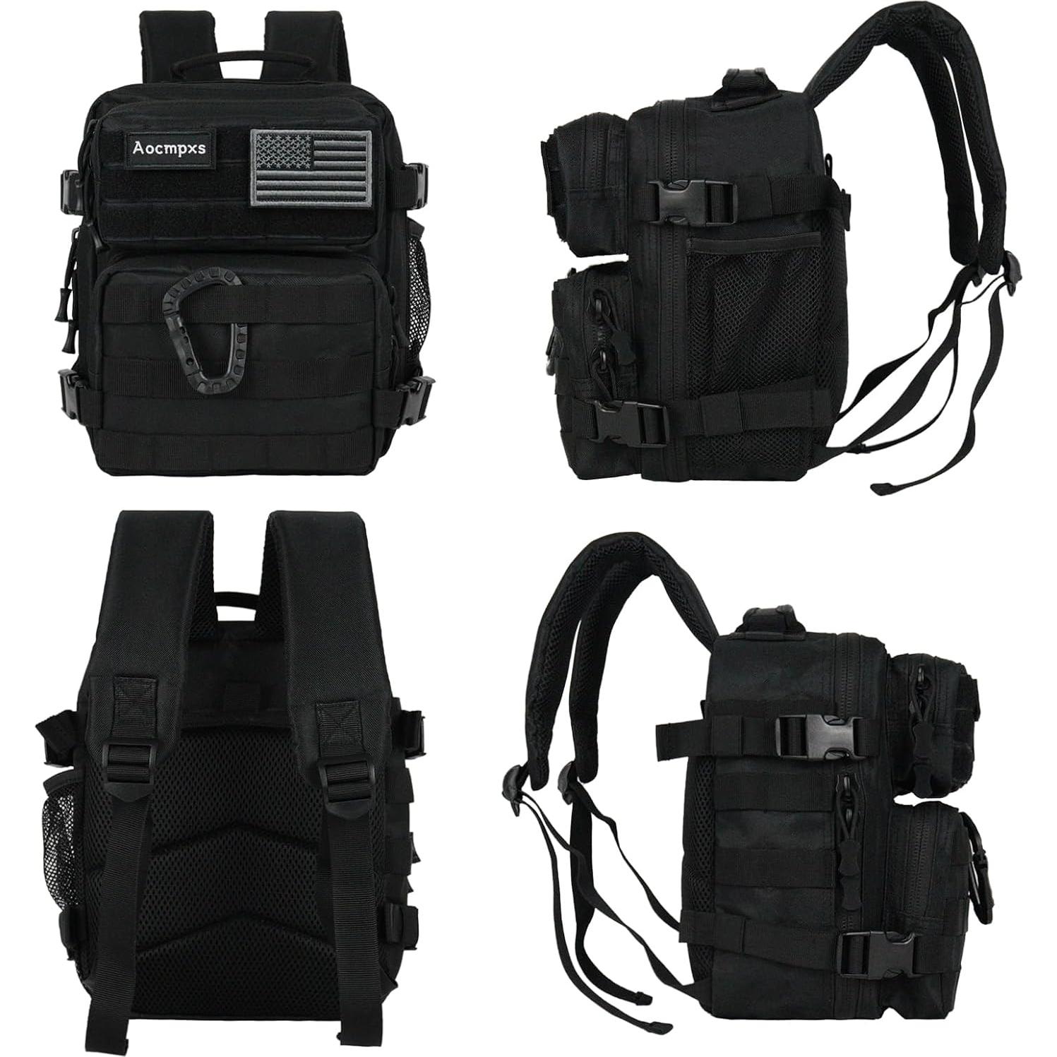 Mochila Táctica Aocmpxs 9L Resistente y Compacta (Negro)