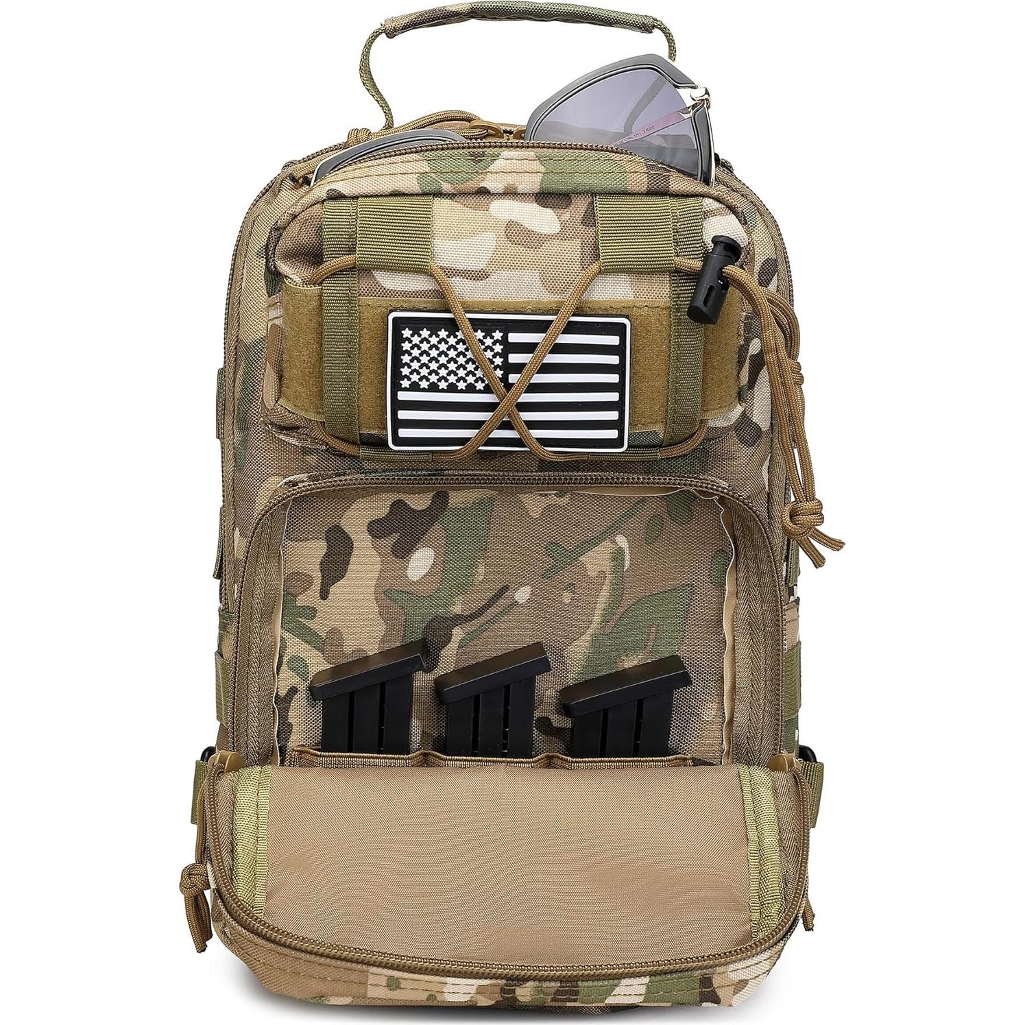 Mochila Cruzada Táctica Militar Negra 10L para Hombres