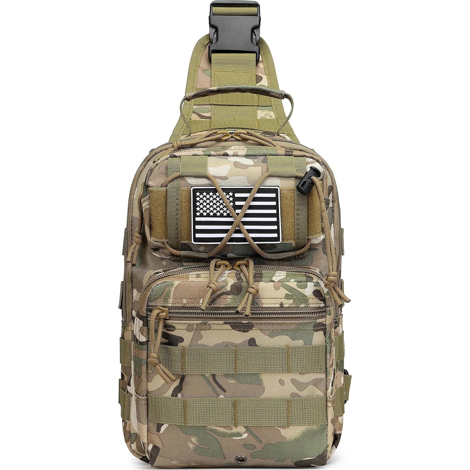 Mochila Cruzada Táctica Militar Negra 10L para Hombres