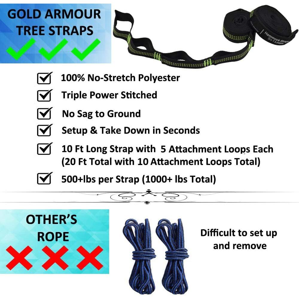 Hamaca de Camping Gold Armour Verde Lima y Gris 1 Persona