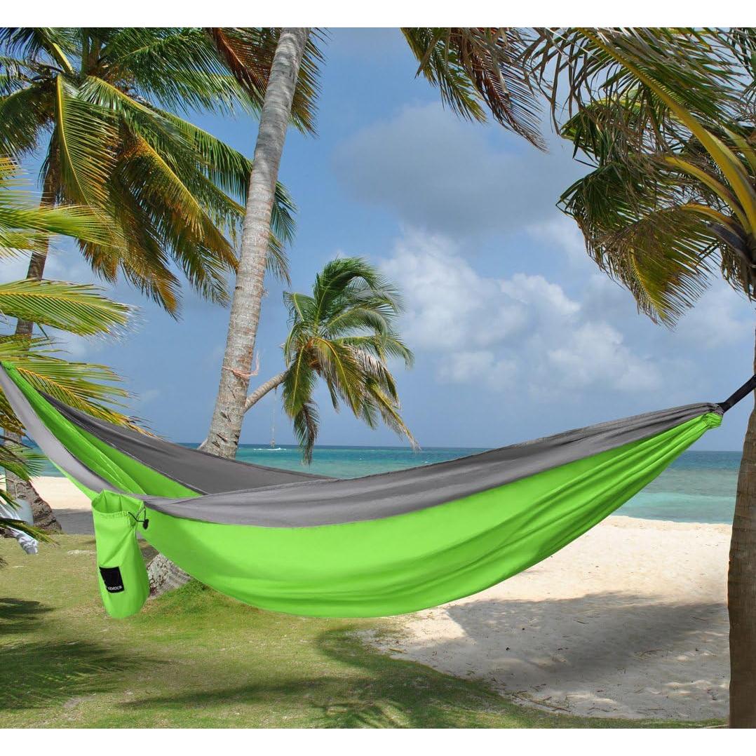 Hamaca de Camping Gold Armour Verde Lima y Gris 1 Persona