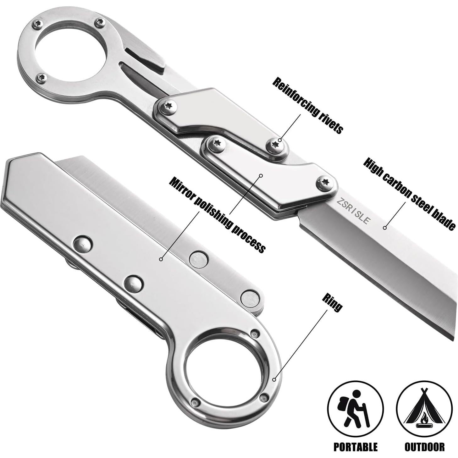 Cuchillo Plegable Zsrisle SBX Acero 17.78 cm Táctico Plata