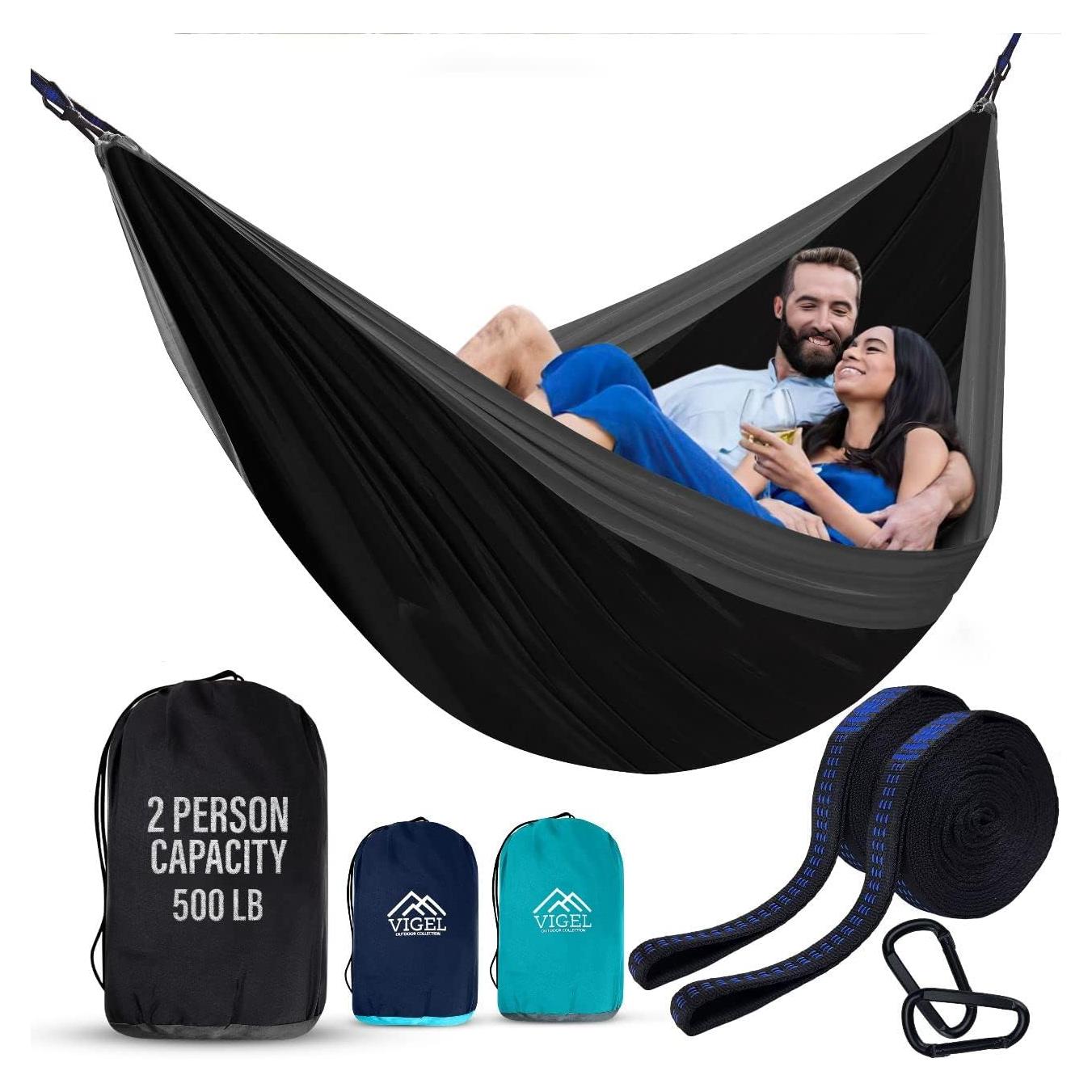 Hamaca Camping Vigel Doble XL 226kg Nylon Portátil